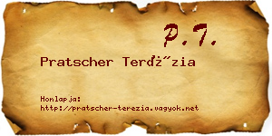 Pratscher Terézia névjegykártya